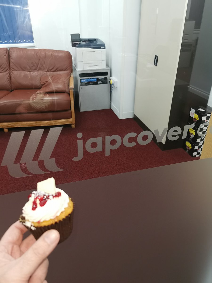 japcover's tweet photo. When the birthday boy brings in some posh cakes 😋 https://t.co/wioyrIQ1FJ