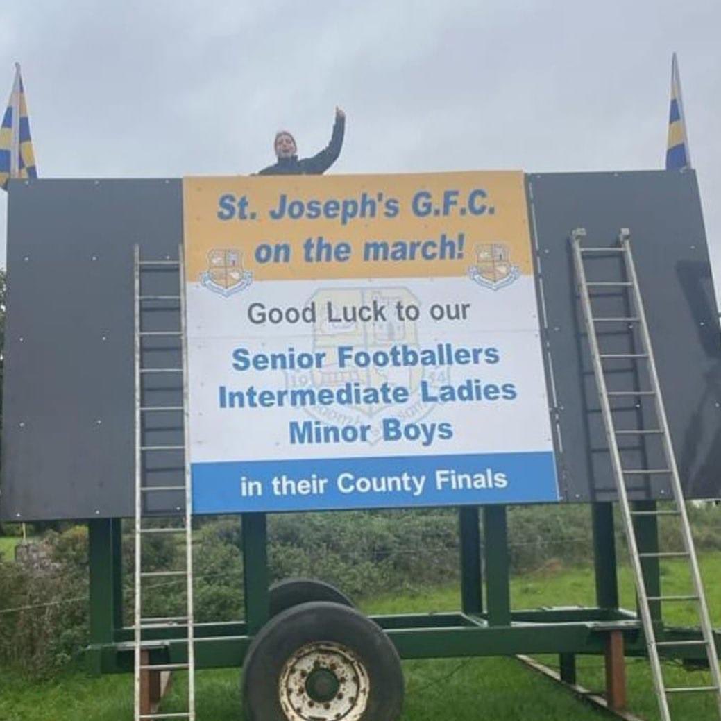 Stjosephsgaa's tweet photo. The time has come for our 1st County Final. The  training is complete, the flags are up, the gear is ready , the transport is too, all we need to do now is to wish our Ladies Intermediate Team and Management all the best in The County Final tomorrow , https://t.co/U9VTU9XxbK