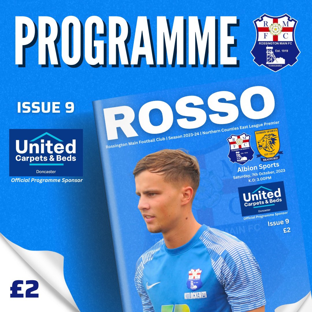 📚 | 𝗣𝗥𝗢𝗚𝗥𝗔𝗠𝗠𝗘

Grab your copy of Issue 9 of our ROSSO programme tomorrow as we host <a href="/AlbionSportsAFC/">Albion Sports A F C</a> in the <a href="/NCEL/">Macron NCEL</a> Premier with plenty of enthralling content found inside.

Front Cover: <a href="/harry_sheppeard/">Harry Sheppeard</a>
Player Spotlight: <a href="/jordanbuckham/">Jordan Buckham</a>
Poster: <a href="/BradGrayson39/">Brad Grayson</a>

#UTM
