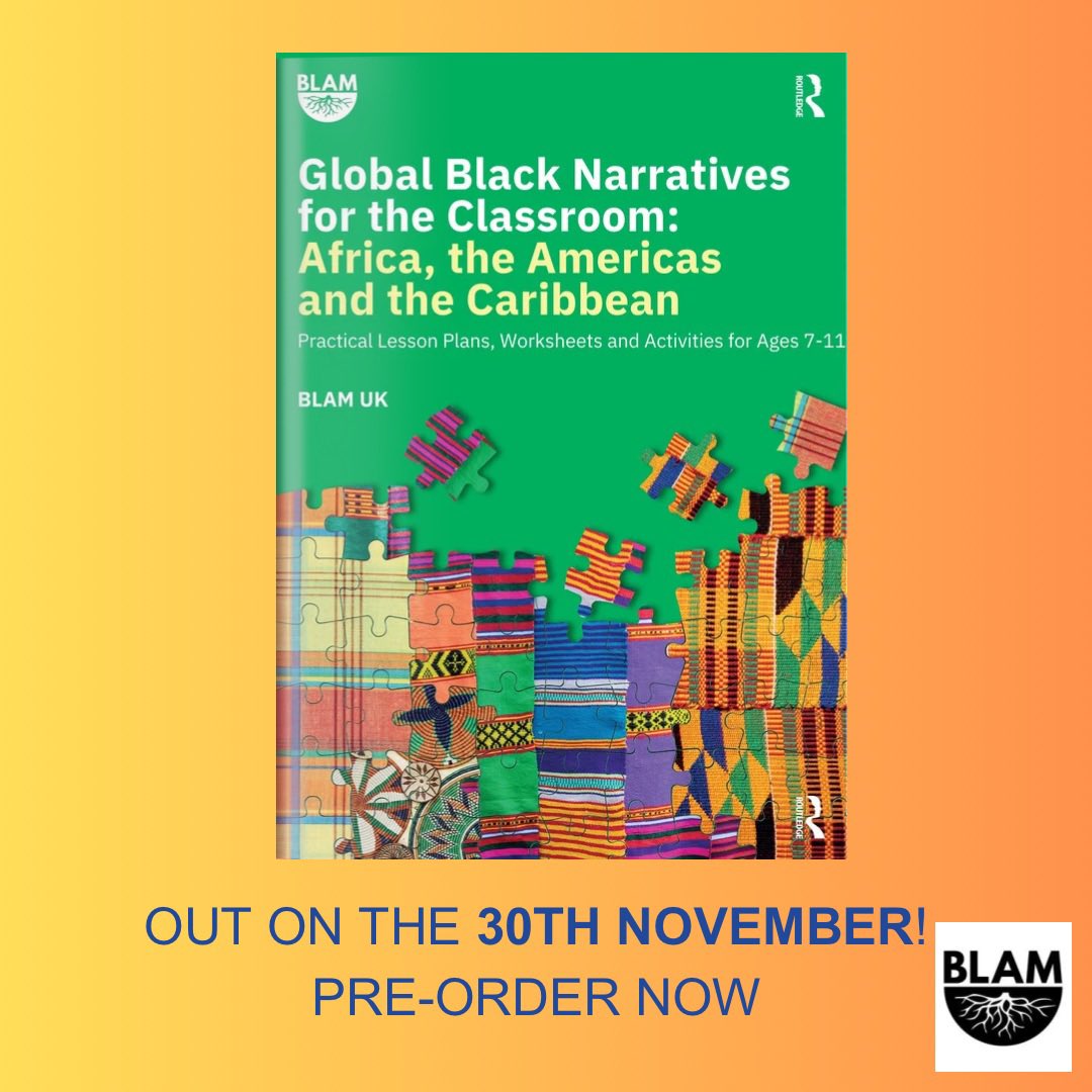 📣 BLAM UK's Book Cover Reveal is here! 🖤

This Black History Month, pre-order "Global Black Narratives for the Classroom: Africa, Americas, and the Caribbean" 📚✊🏾

Uncover powerful Black narratives, across a variety of subjects. ✨

Pre-order now: amzn.eu/d/blEjNCP 📖