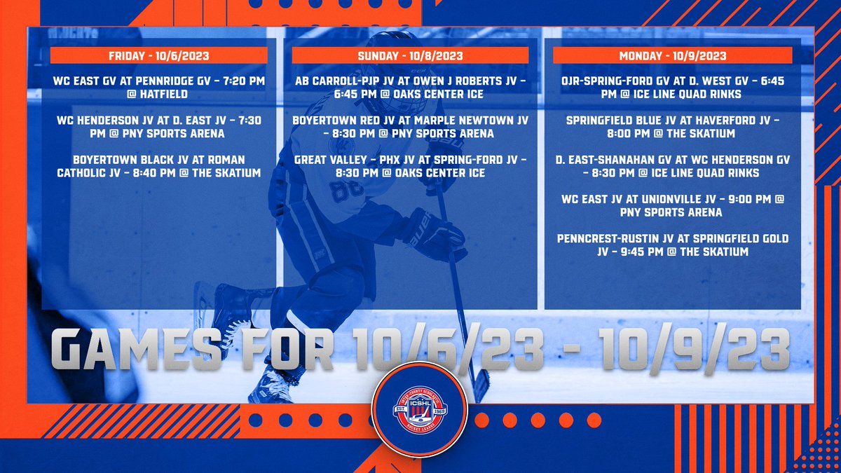 Game Schedule for 10/6/2023 to 10/9/2023

For the latest schedule and standings visit icshl.org