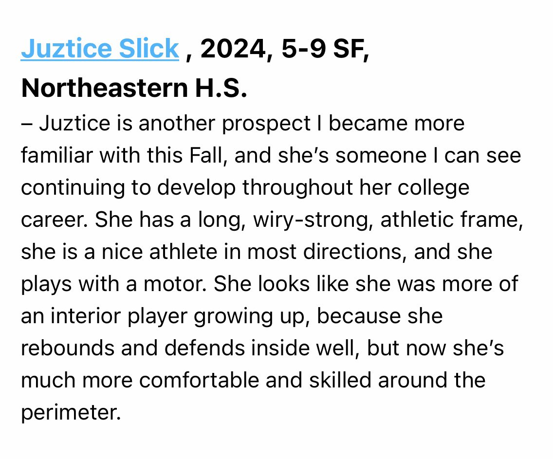 Write up ✍️ from <a href="/PGHIndiana/">Prep Girls Hoops Indiana</a> on <a href="/JuzticeSlick_/">Juztice Slick</a>