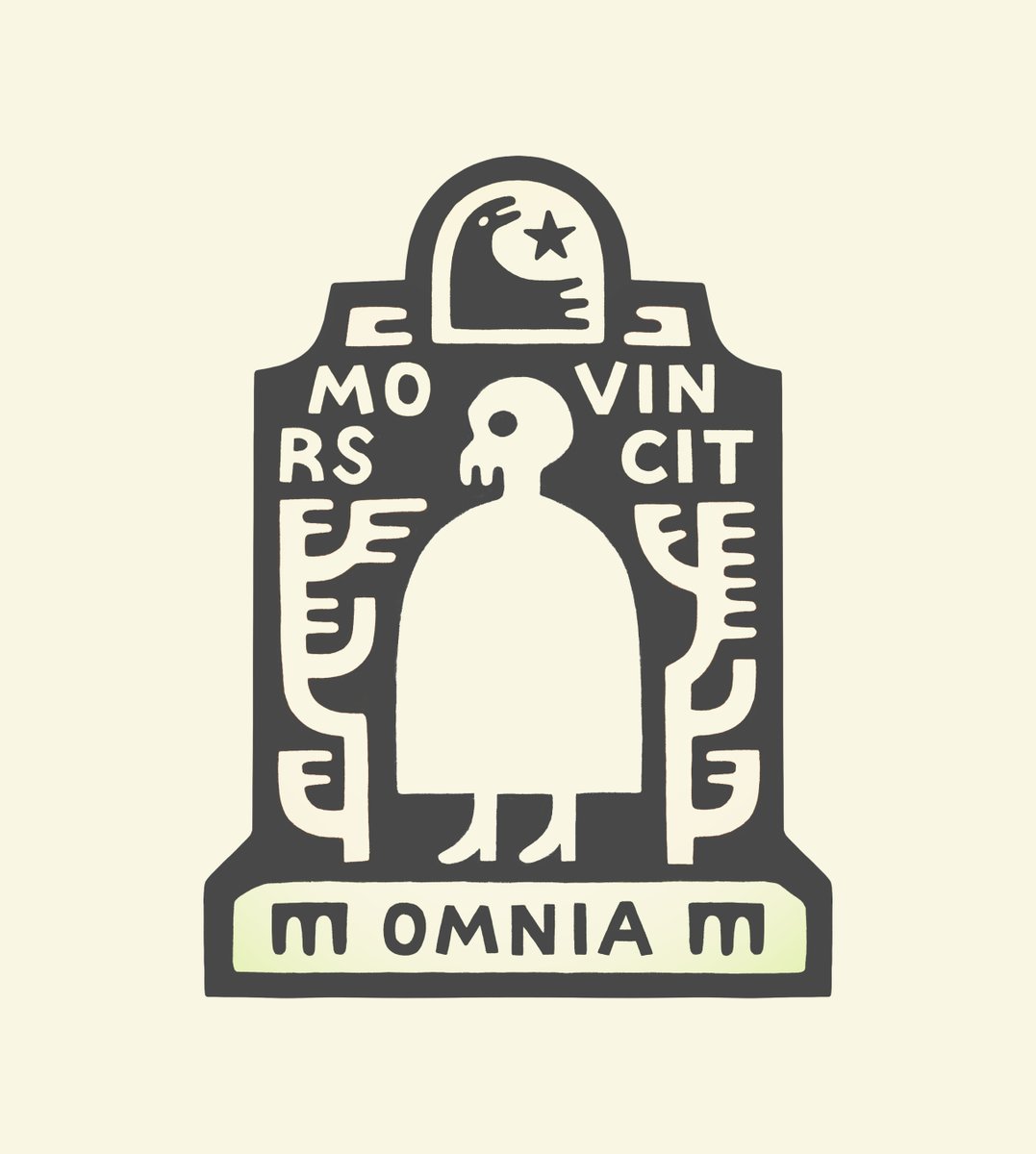 lil design for the Halloween season, inspired by bookplate illustrations and Puritan New England tombstones