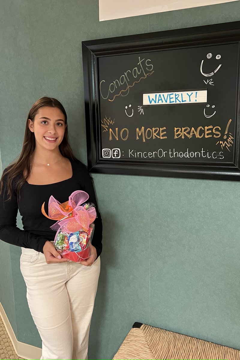 Woooo hooo! Miss Waverly is all smiles with her braces off! What a beautiful young lady 😍 #Congratulations #ByeByeBraces #KincerOrthodontics