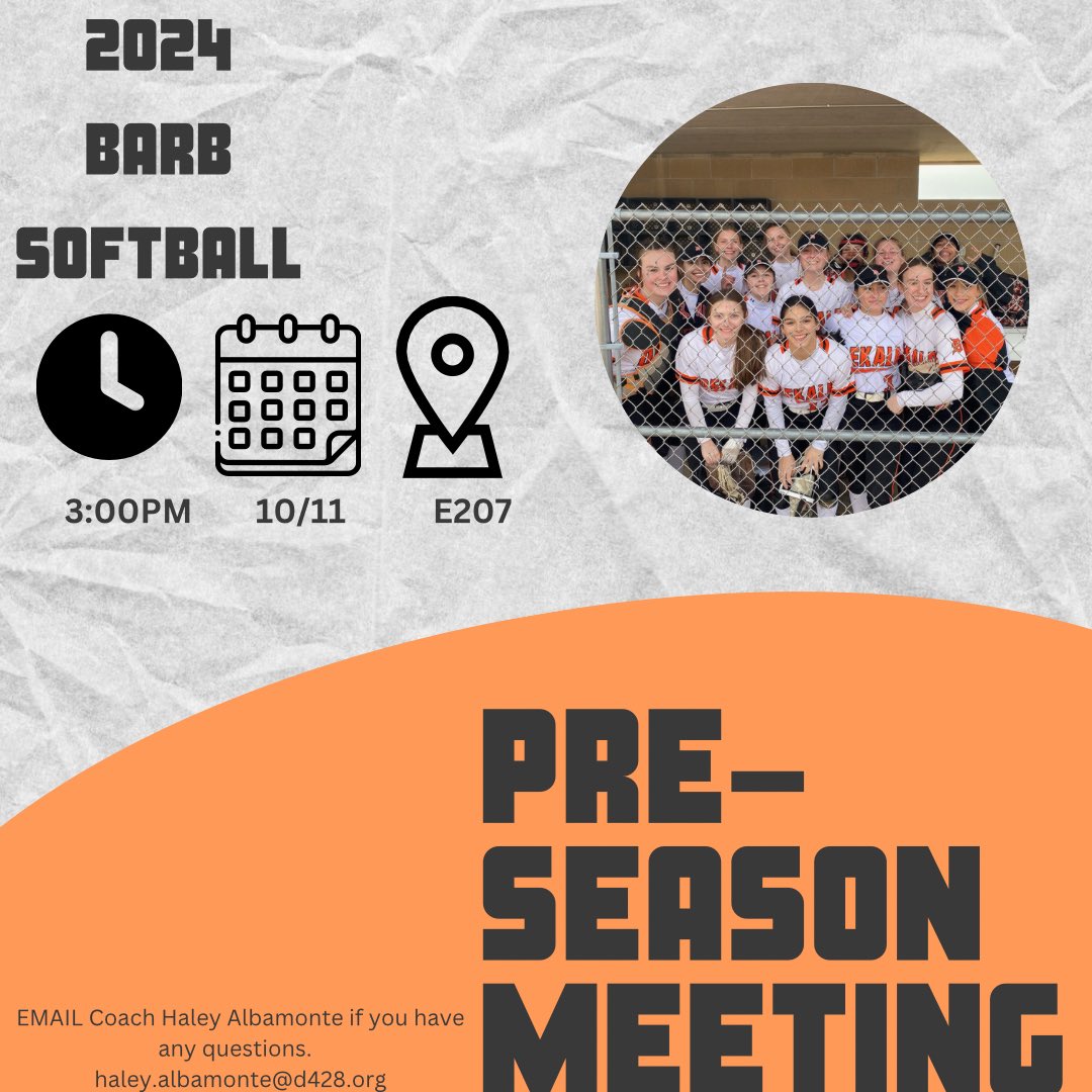 DeKalb Softball (@dekalbsoftball) on Twitter photo Attention all girls interested in playing softball we will have a meeting on 10/11/2023 to discuss the Spring 2024 season. <a href="/BarbBoosters/">DeKalb Barb Boosters</a> <a href="/1barbathletics/">DeKalb Barbs</a> <a href="/haley_albamonte/">Haley Albamonte</a> <a href="/DeKalb428DHS/">DeKalb High School</a> Attention all girls interested in playing softball we will have a meeting on 10/11/2023 to discuss the Spring 2024 season. <a href="/BarbBoosters/">DeKalb Barb Boosters</a> <a href="/1barbathletics/">DeKalb Barbs</a> <a href="/haley_albamonte/">Haley Albamonte</a> <a href="/DeKalb428DHS/">DeKalb High School</a>