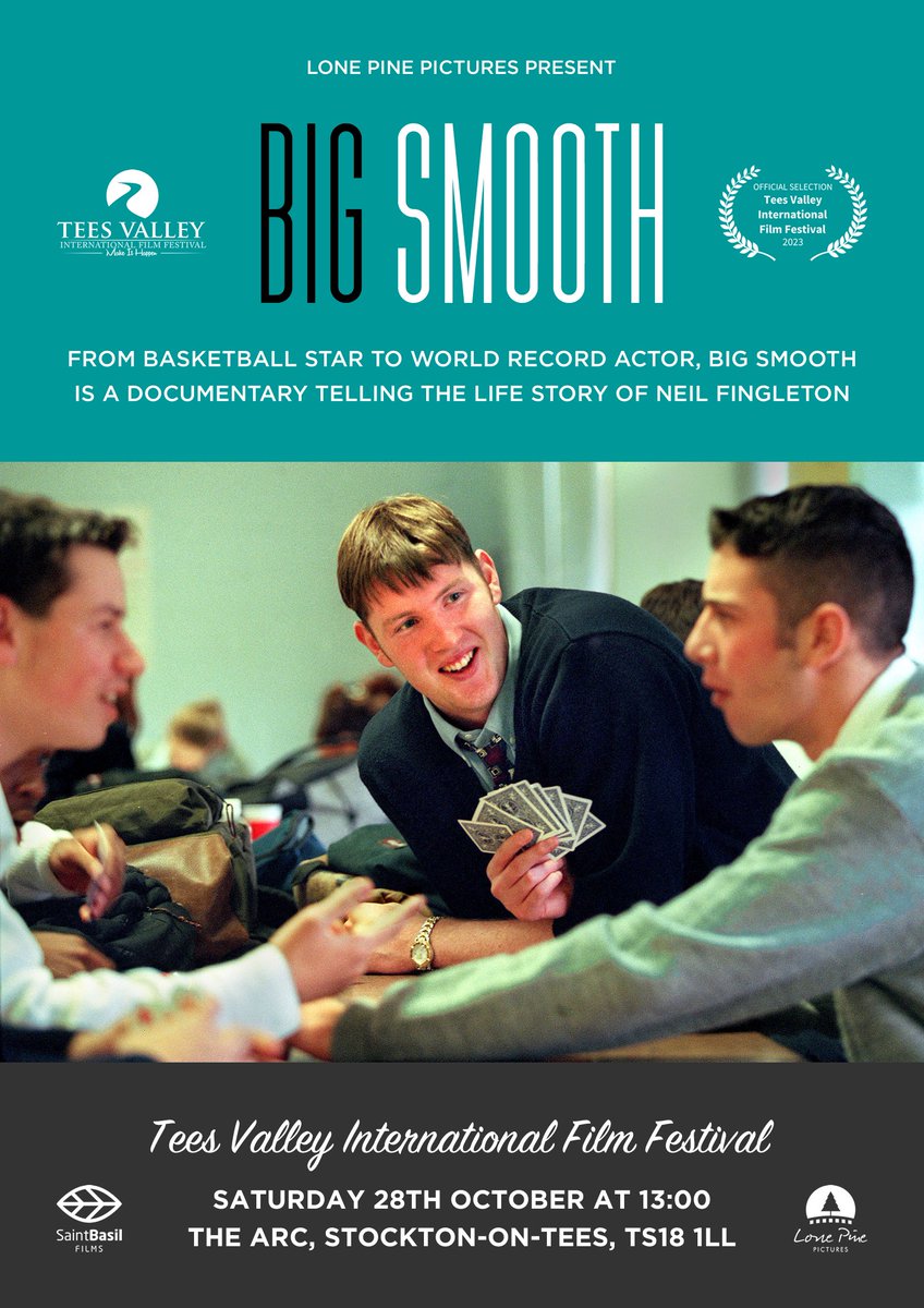🚨 THREE WEEKS! 🚨

Not long until we screen our nominated feature documentary ‘Big Smooth’ @tviff2023.

📅 Saturday 28th October at 13:00
📍 ARC, Stockton Arts Centre, TS18 1LL
🔗 arconline.co.uk/whats-on/big-s…

This will be a fantastic event &amp; we hope to see you there!

#BigSmoothFilm