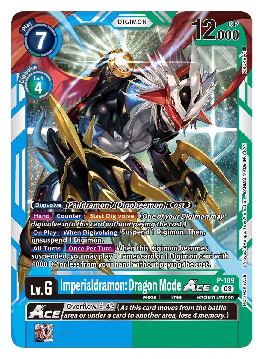 Official Digimon Card Game English Version on X: "[NYCC 2023 Demo Deck Card  Reveals] Hello Digimon Tamers! First up is the new P-109 Imperialdramon:  Dragon Mode ACE! Please check our website for