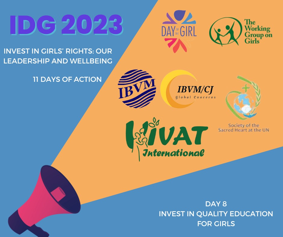 11 Days of Action 2023!

Invest in Girls’ Rights: Our Leadership and Wellbeing

 #IDG2023 #DayoftheGirl #IDGxWGG #GirlsRightsNow #11DaysofAction #InvestInGirls #ActionforGirlsRights