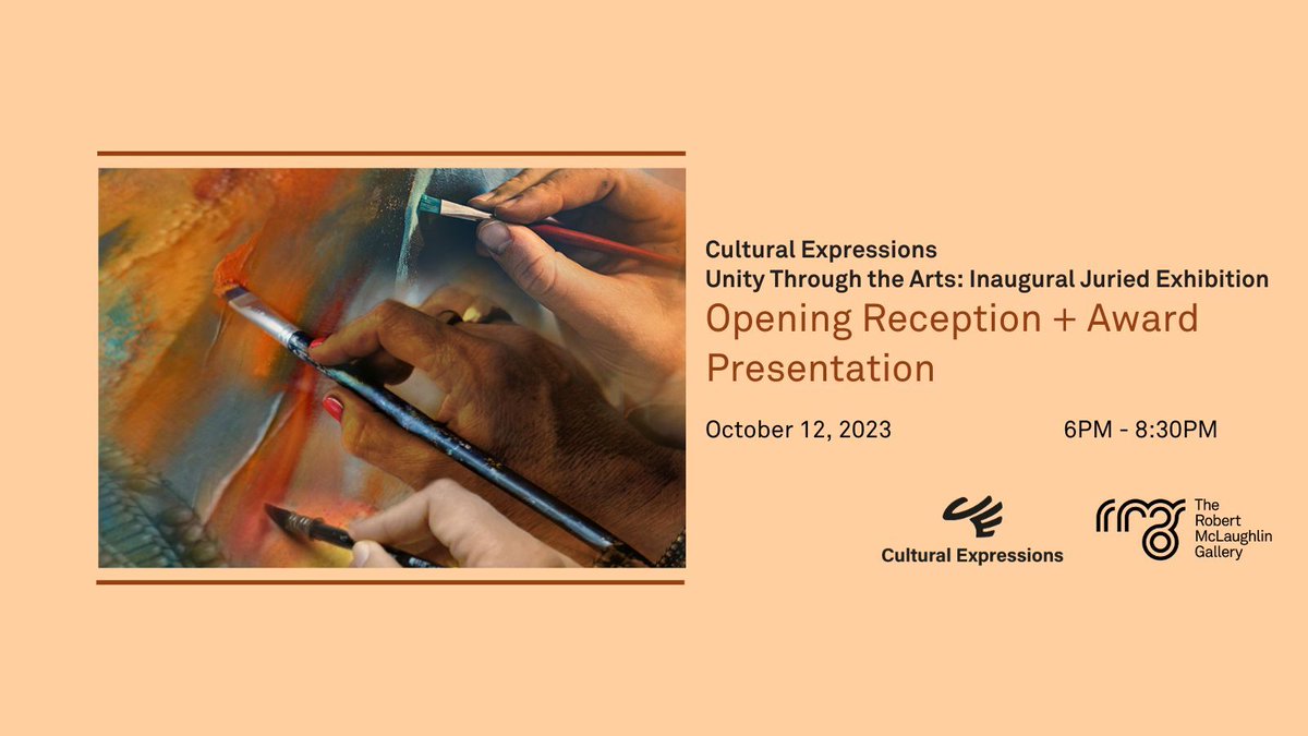 Come together to celebrate cultural diversity in Durham Region!
The RMG invites you to attend the opening reception of Unity Through the Arts: An Inaugural Juried Exhibition presented in partnership with Cultural Expressions Art Gallery Inc. (@durham_bhm) 
buff.ly/3NaR1Li