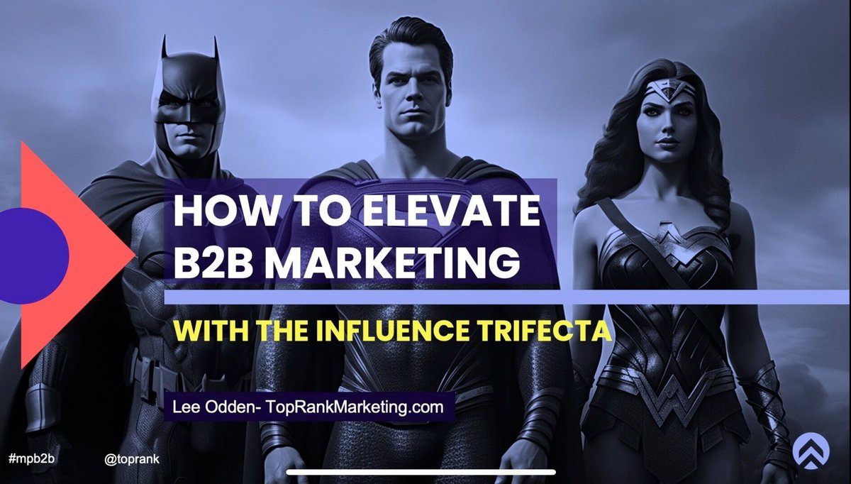 Thank you to everyone that attended my #MPB2B session on Elevating Marketing with the B2B Influence Trifecta. If you missed it and want a copy of the latest @TopRank research report, visit b2b.influencermarketingreport.com