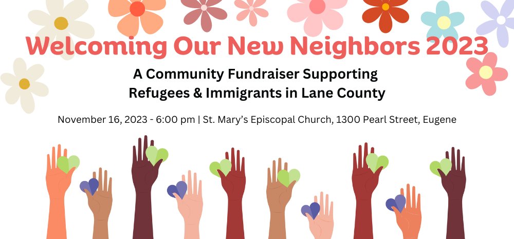 ccslc1952's tweet image. Did you know that our #Refugee and Immigrant Services Program (RISP) will resettle 50 new refugees in Eugene in the next year?

That’s one reason our Welcoming Our New Neighbors fundraiser is so important, and why we want you to come on Nov 16! Tickets at ccslc.org/wonn2023