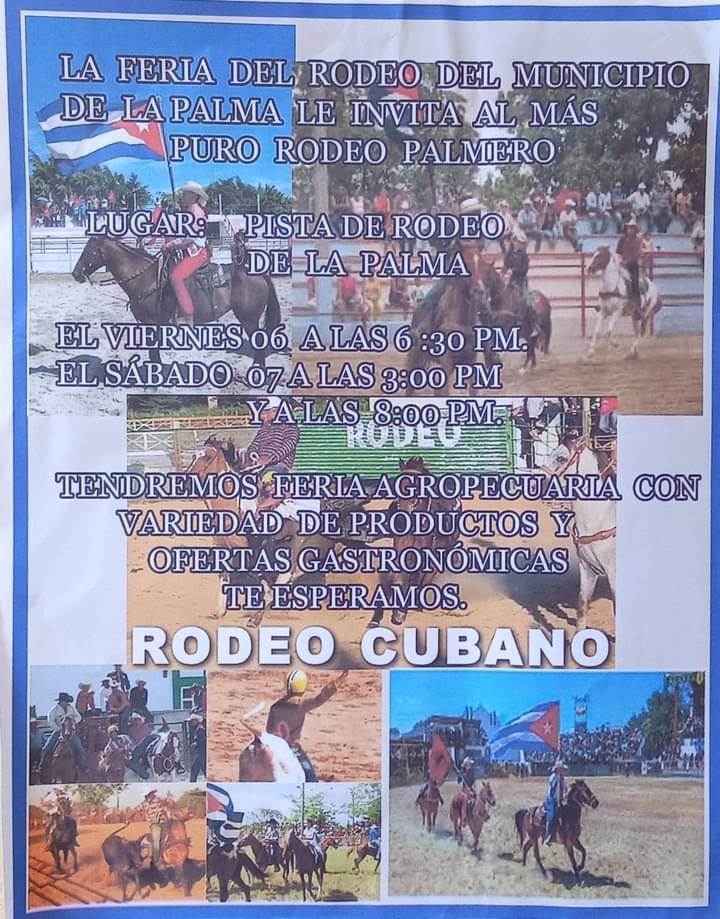 🐴🐴Vuelve la fiesta del rodeo palmero.  En esta ocasión el viernes 6 a las 6:30 PM y el sábado 7 a las 3:00 de la tarde y 8:00 de la noche 🐴🐴