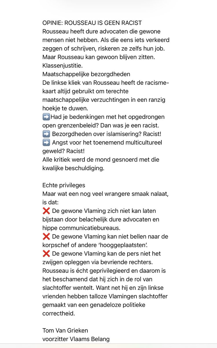 De linkse kliek van conner heeft racisme altijd gebruikt om terechte maatschappelijke verzuchting niet te aanvaarden!Had je bedenkingen met het opgedrongen open grenzenbeleid?
Bezorgdheden over islamisering? Angst voor het toenemend multicultureel geweld? Dan was je een racist🫣