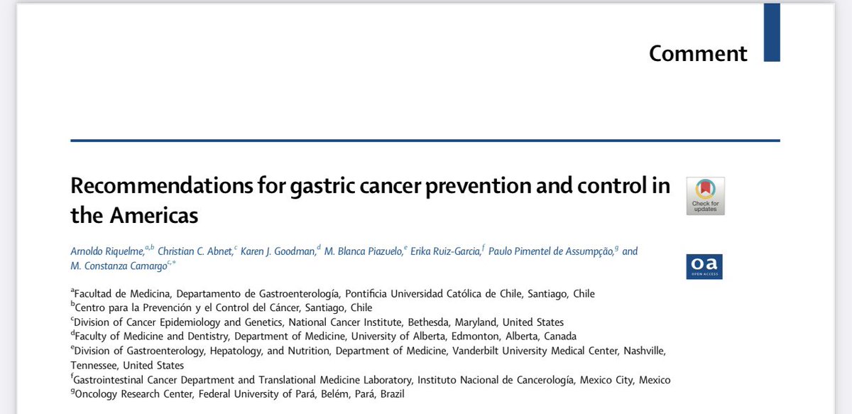 I would like to share our recommendations about gastric cancer: for *prevention and control* @NCIEpiTraining @ucatolica @UAlberta_FoMD @VUMC_Medicine @incanMX @UFPA_Oficial authors.elsevier.com/sd/article/S26…