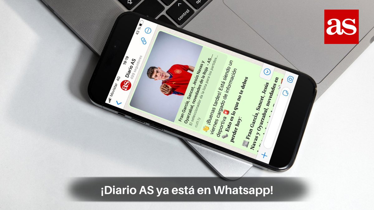 diarioas's tweet photo. 🚨 ¡NOVEDAD! ¡@diarioas ya está en Whatsapp!

🤳 Únete al Canal oficial de AS para enterarte de todo el deporte al instante:

🗞️ Noticias de última hora
📰 Reportajes y contenidos especiales
🎬 Lo mejor del día

Únete aquí 👉 https://t.co/FKyKTrfPXw
