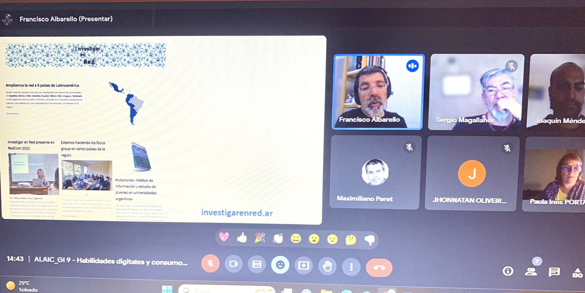 Ahora expone Dr <a href="/FAlbarello/">Francisco Albarello</a> “Estrategias de Lecturas Transmedia de estudio emergente durante la pandemia” en XI Seminario ALAIC 2023