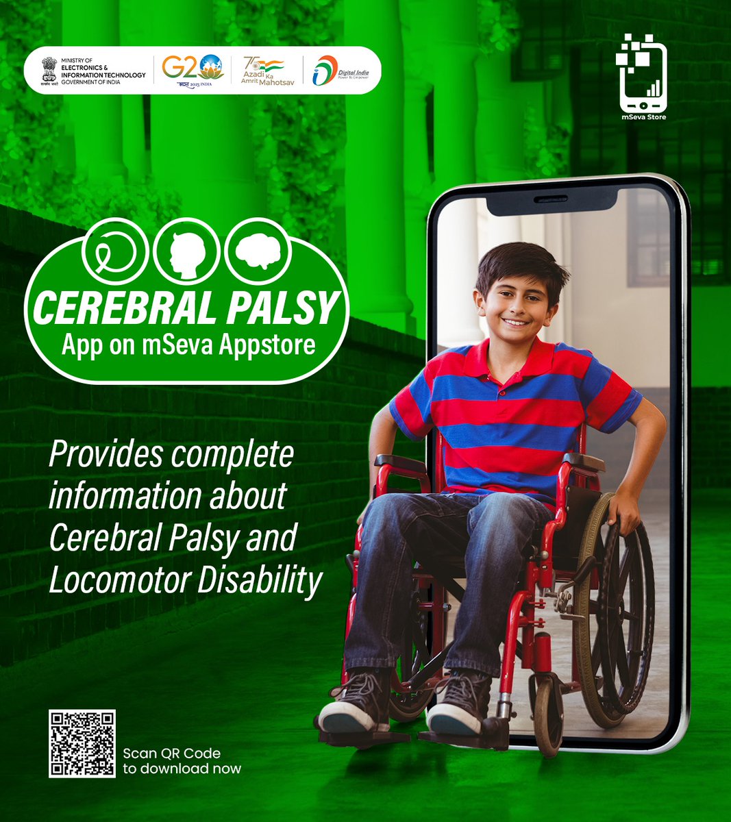 The app has information on #CerebralPalsy and Locomotor Disability, educational interventions, and specific details related to #CerebralPalsyAwareness. Visit apps.mgov.gov.in to know more!  

#DigitalIndia #AatmanirbharBharat