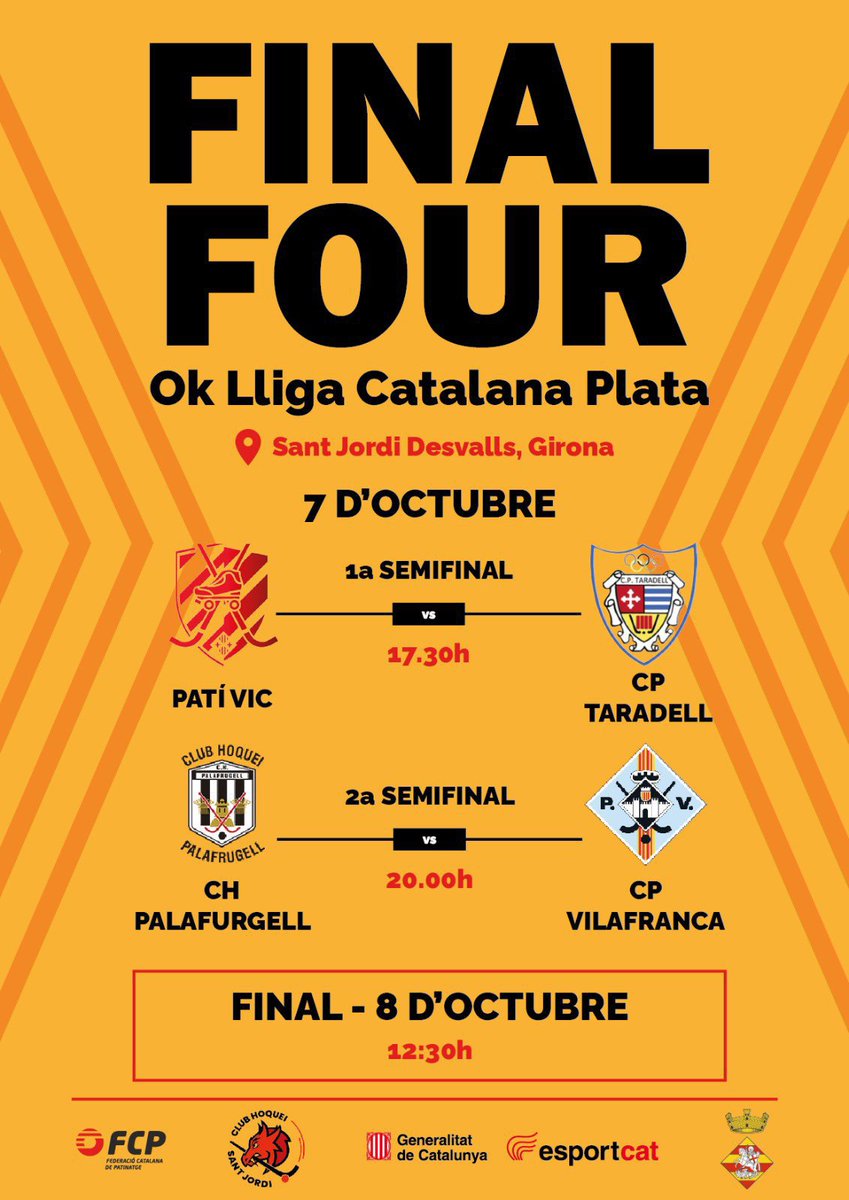 cptaradell's tweet photo. 🚨 Demà juguem la semifinal de la final four de la Lliga Catalana Plata amb un derbi contra el @VicHoqueiClub 

⏱️ 17:30
📍Sant Jordi Desvalls

#SomhiTaradell 

🔵⚪️🔵⚪️ https://t.co/Psuljqlmrr