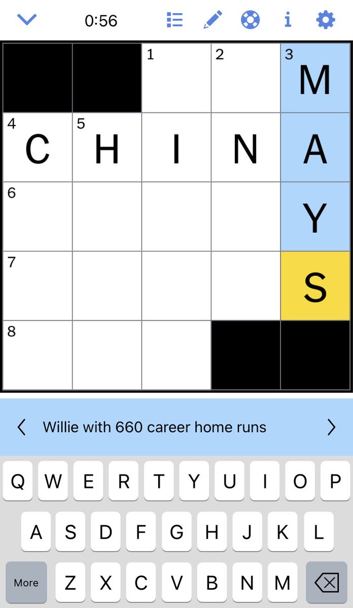 When your GOAT is a clue in the NY Times daily mini. #WillieMays ❤️🫶🏻🐐