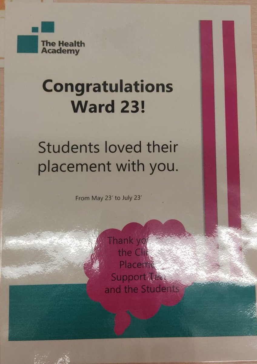 100% student feedback for <a href="/lthtr_team23/">Ward 23 LTHTr</a>.😍 Students felt supported and valued whilst gaining excellent learning opportunities #futurenurses #support #recognition #studentfeedback #assessor #supervisors <a href="/PES_lthtr/">Placement Expansion Support Team -PES@lthtr.nhs.uk</a> <a href="/kelly_educator/">Kelly Fielding 💙</a> <a href="/ksmithprobert/">Kate Smith-Probert</a>  <a href="/rachel_sansbury/">Rachel Sansbury</a>