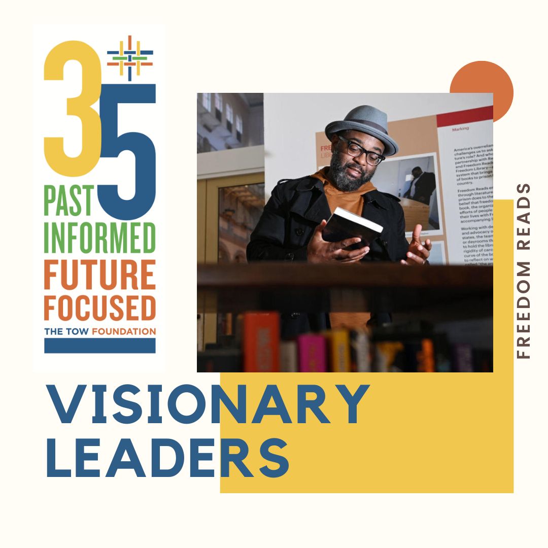 Our support for Visionary Leaders has grown through grants and our Strategic Impact Fund to include recognition for Randi Berry, Lear DeBessonet, @Maria_Hinojosa, and @million_book's Reginald Dwayne Betts. #Towat35