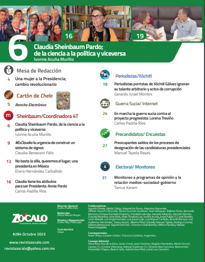 RevistaZocalo's tweet photo. La edición de #Octubre2023 ya está disponible! 
Con la colaboración de: @ivonneam, @ClaudiaBenassin,Elvira Hernández Carballido,@GerardoIMontes,Manuel Tejeda, @taniuskaram,Hugo Gutiérrez, Evelyn Norma Castro,
@nyehya, Alberto Betancourt Posada, @JulietDelrio, Rodrigo Aviña y más. https://t.co/vyQ4MiB1zj