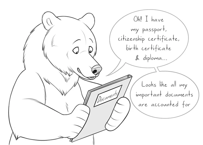 A silly little thing that popped into my head when I couldn't find our  marriage certificate the other day xD (Yes, I know they can be replaced)  💧🐻💖🐻‍❄️