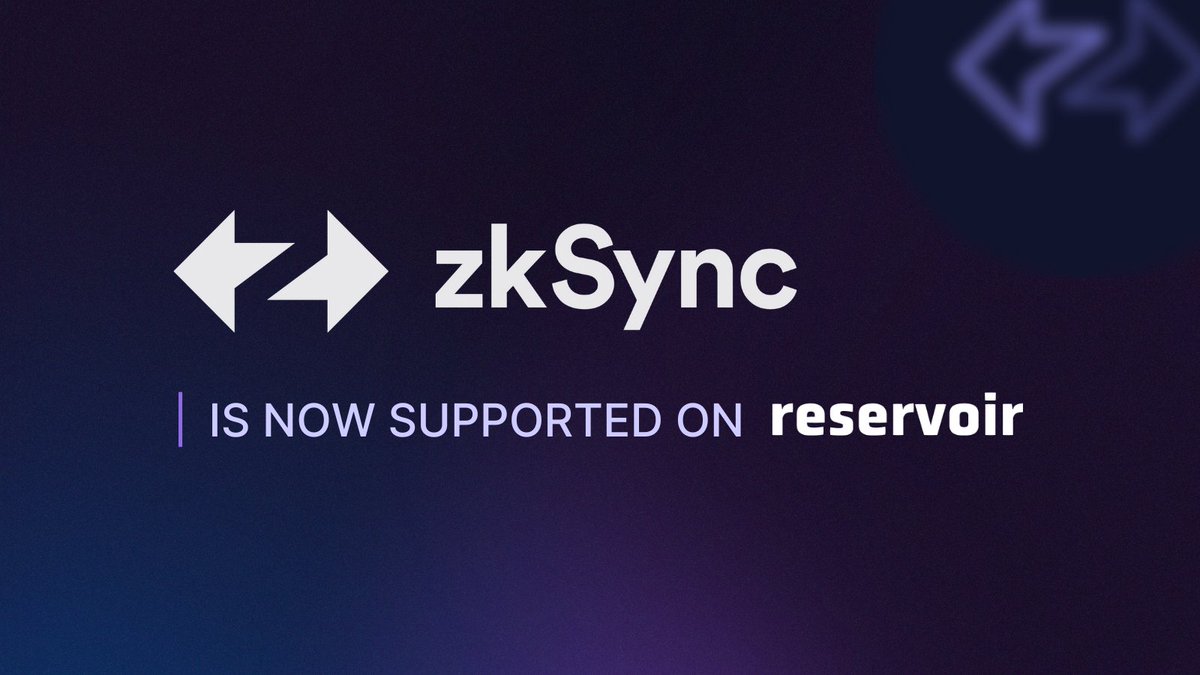 Reservoir now supports @zkSync Era!

Embed buying, selling &amp; minting functionality to your Game, Social App, or Custom Marketplace without having to worry about building out trading infrastructure on zkSync

Start building 👇
docs.reservoir.tools/reference/zksy…