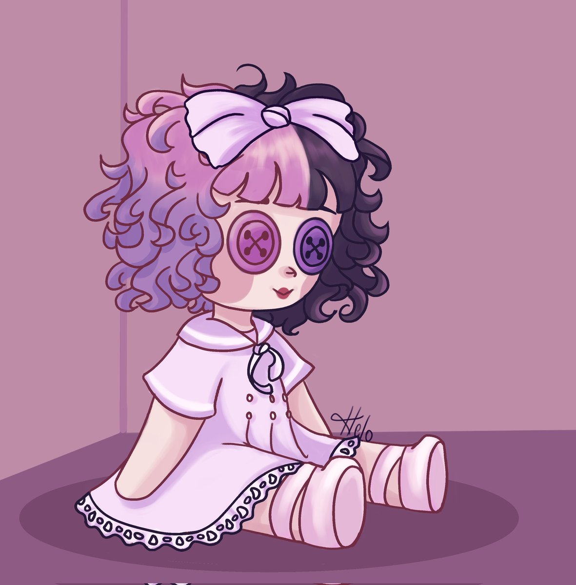 Heeloloi's tweet photo. Dia 5 ( atrasado) : doll #witchtober #witchtober2023 usei de inspiração a melanie para esse 👁 espero que tenham pego a referencia.
Essas bonequinhas bem que podiam ser um asset pra vtubers né? 👀🌸🤌
#ilustration #ilustracion #digitalart https://t.co/S8Im1M0hb8