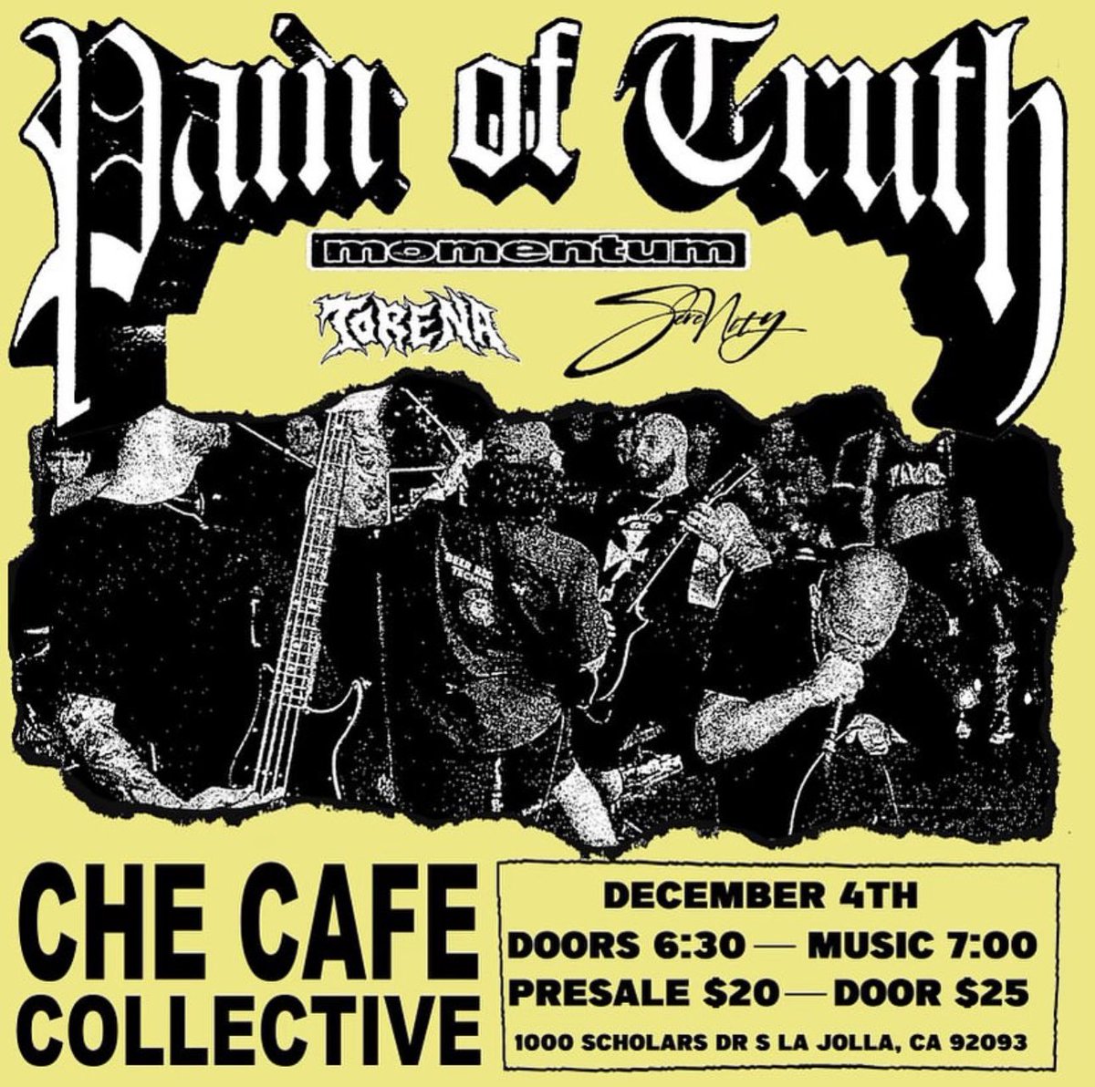 West coast shows w/ Pain of Truth &amp; Torena are selling out - SAN DIEGO has been added at the CHE CAFE! Grab your tickets now 

🎟️: brownpapertickets.com/event/6150431