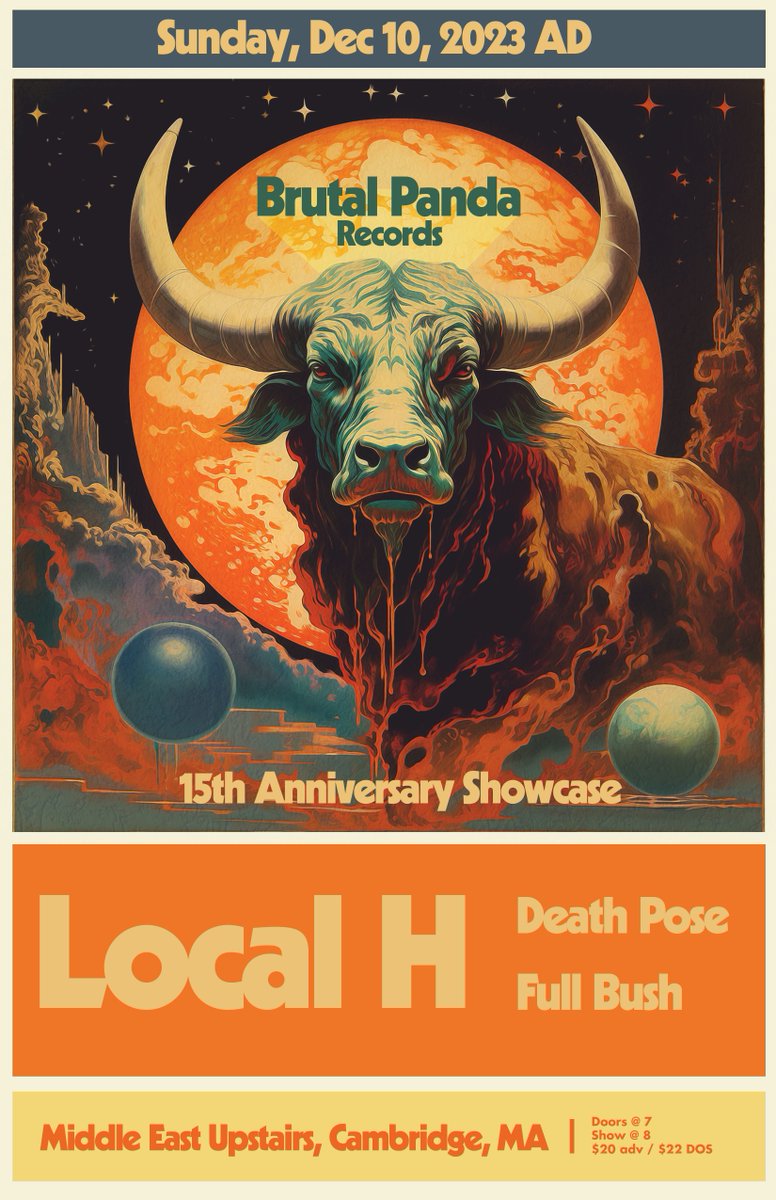 Tickets are on sale NOW for the Brutal Panda 15 x <a href="/savethemusicfdn/">Save The Music</a> showcases!

<a href="/saintvitusbar/">Saint Vitus</a>:
dice.fm/event/651d65bf…

<a href="/MidEastClub/">The Middle East</a>:
ticketweb.com/event/local-h-…