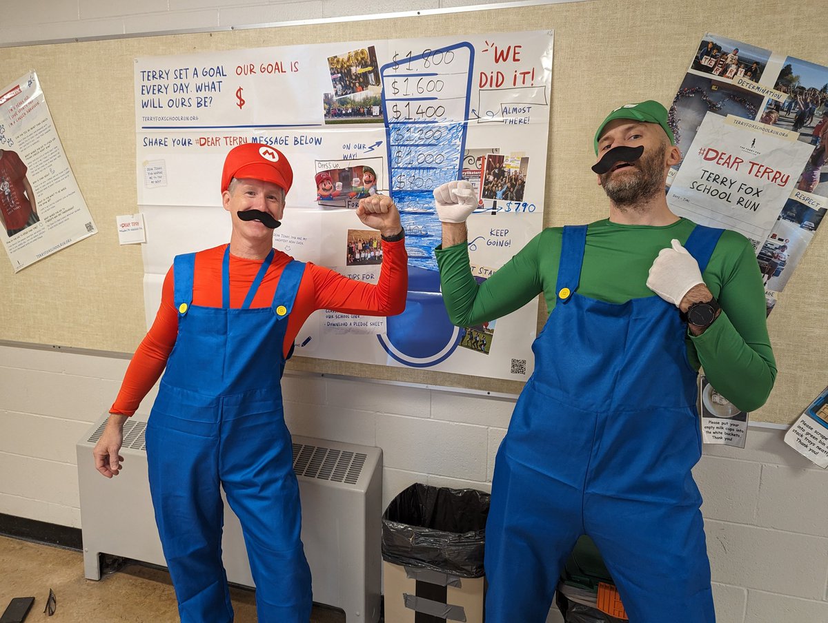 It's a-go time! Congrats Stoney Creek for meeting our #terryfox fundraising goal! As a result, we have a few special visitors roaming our halls today to help us celebrate! @burnabyschools