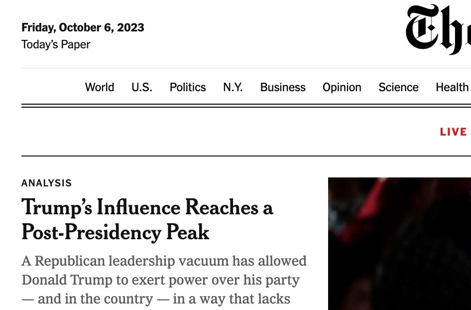 Over the past two days New York Times reporters wrote about Trump's Nazi rhetoric and his sharing nuke submarine secrets. Neither story was featured prominently, both buried in sections of the paper. But this story is the NYT top of page story right now.