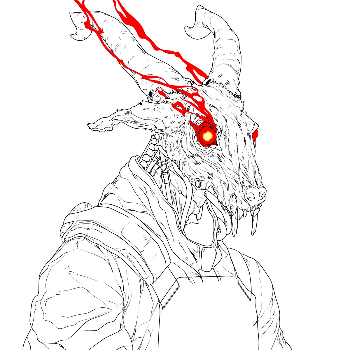 Really enjoying all these #Inktober posts.

Whilst I don't have any drawings to mint, I thought I'd join in by sharing the odd WIP for the L3 GOATIA.

#Inktober2023 #RADR