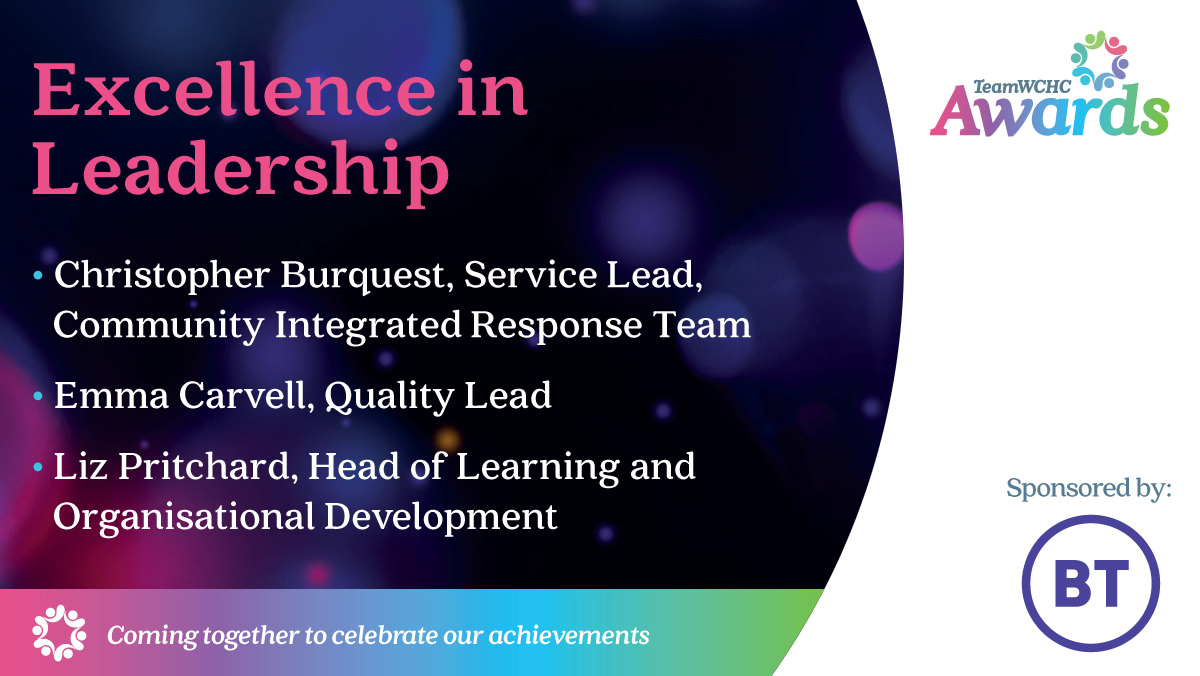 BIG congratulations to all of our staff who have been shortlisted for tonight’s #TeamWCHCAwards23 you are all amazing! As a reminder, here is the fantastic shortlist: