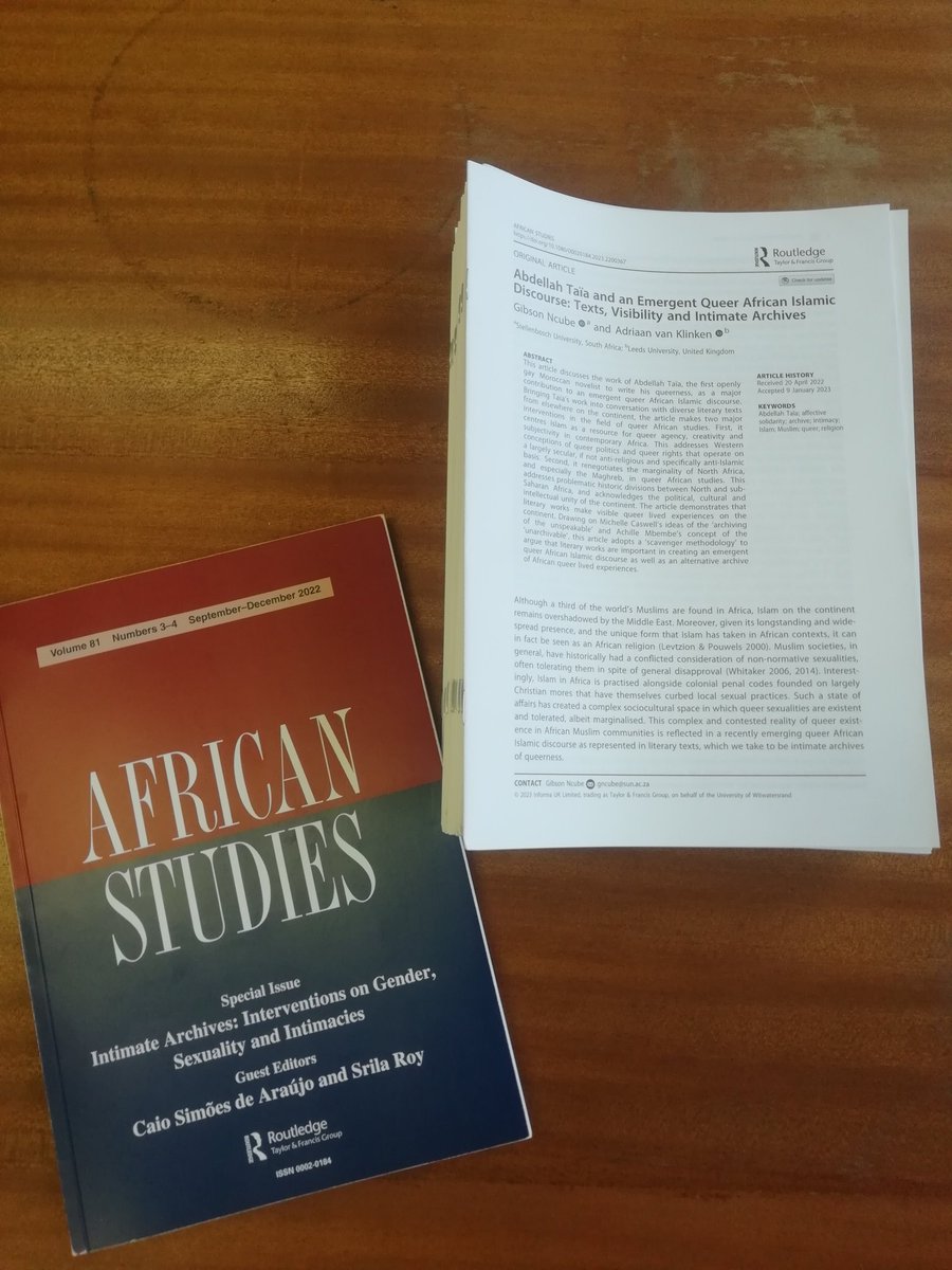 After a long week, it was refreshing to receive an author copy of the special issue of African Studies as well as 50 printed copies of the article that @AdriaanvKlinken and l wrote. Thanks to the editors of this issue @caiosdearaujo and <a href="/ProfSrilaRoy/">Srila Roy</a> for a lovely set of essays.