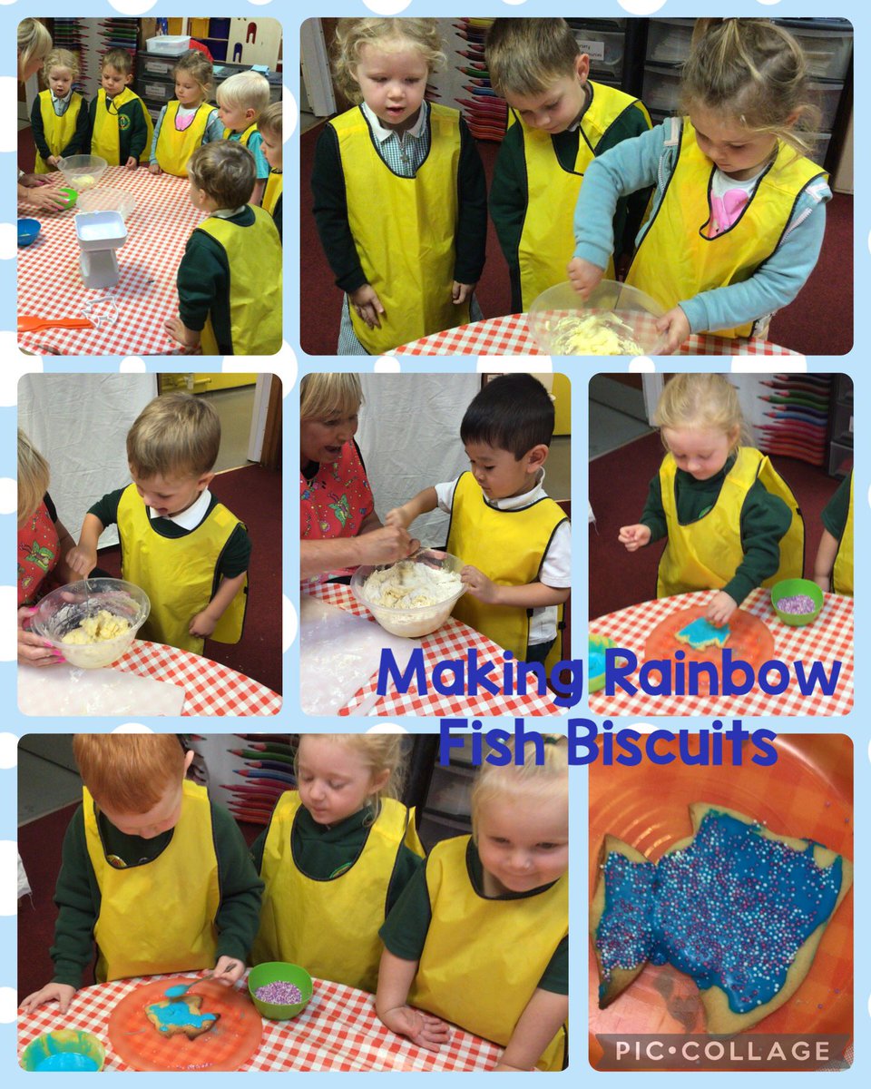 We’ve been very busy in Nursery over the last few weeks.  
We read The Rainbow Fish story to help us remember that sharing and being a good friend makes everyone happy. Everyone really enjoyed making Rainbow Fish biscuits. <a href="/PenllergaerP/">Penllergaer Primary</a> #ppsllc #ppshw