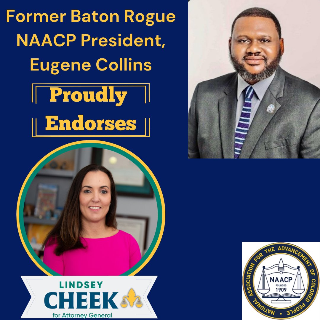 Thank you, @EugeneCollins5 

#NAACP
#VoteEarly
#LindseyCheekforAg
#CheekforAG
#AGforAllLouisianans
#lagov
#lalegende