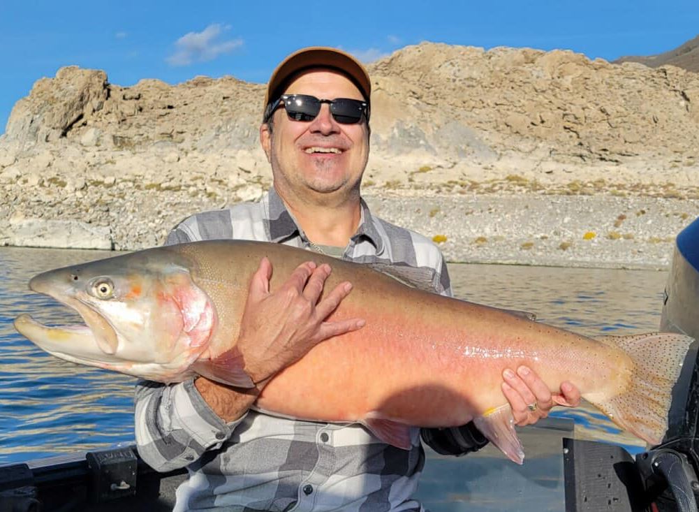 KTVN's tweet photo. What a catch! Pyramid Lake shared this photo of Klay Gustin with an LCT weighing 31 lbs. and 4 oz. https://t.co/HFHDl1PW2O