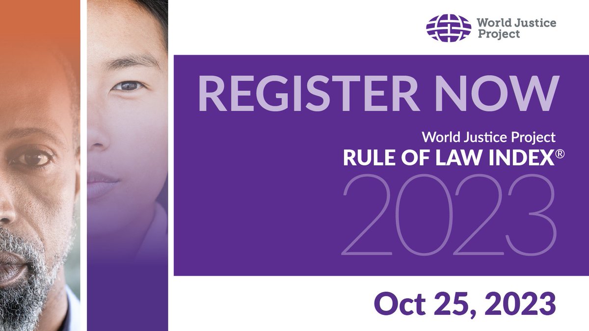 Rule of law is critical for addressing the biggest challenges we face today. Attend the 2023 WJP Rule of Law Index launch on October 25 & learn more about rule of law trends around the world: worldjusticeproject.org/news-register-…