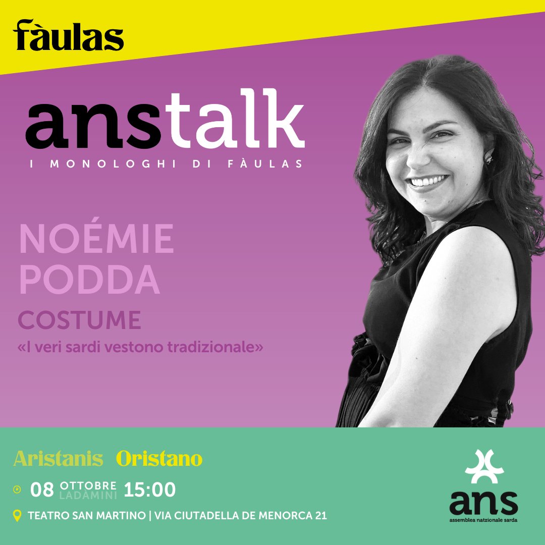 assembleasarda's tweet photo. L'abbigliamento tradizionale in #Sardegna è considerato antico, atavico e ancestrale. Ma è davvero così? E poi, "costume" o "abito"?

Ne parlerà domenica a #Fàulas Noémie Podda, esperta nel patrimonio demo-etno-antropologico della Sardegna.

INFO:👉https://t.co/s4viKiMbUI https://t.co/9xTuWjZB6J