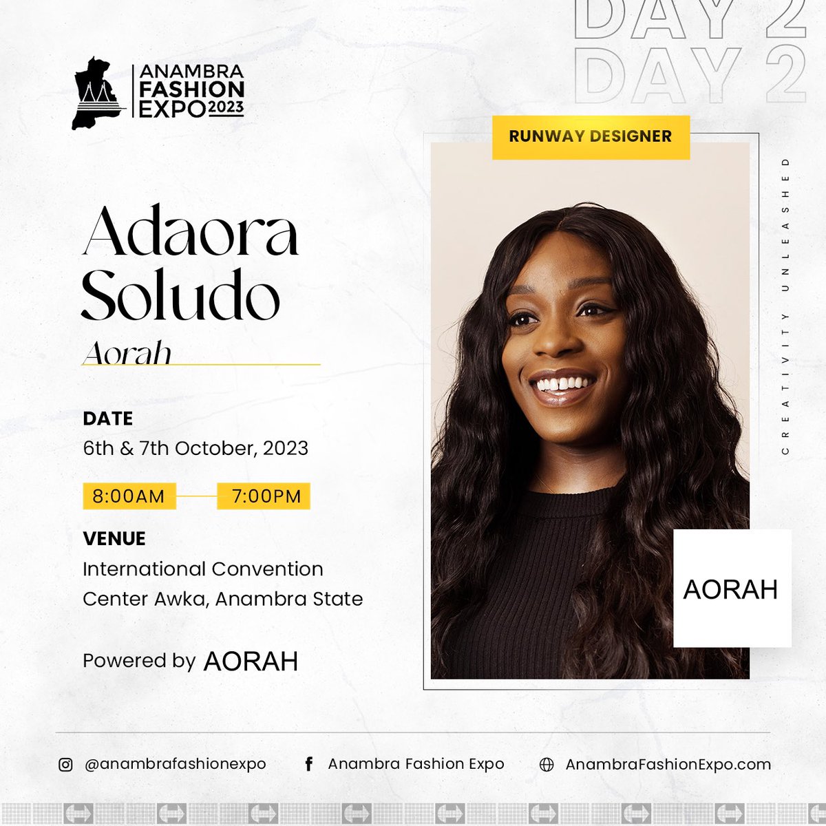 AorahStudio's tweet photo. AORAH is excited to announce that we will be unveiling our latest collection at the upcoming Anambra Fashion Expo (@AnambraFashion).

#creativityunleashed #AnambraFashionExpo #FashionExhibition #NewCollection https://t.co/lYYTlEKw57