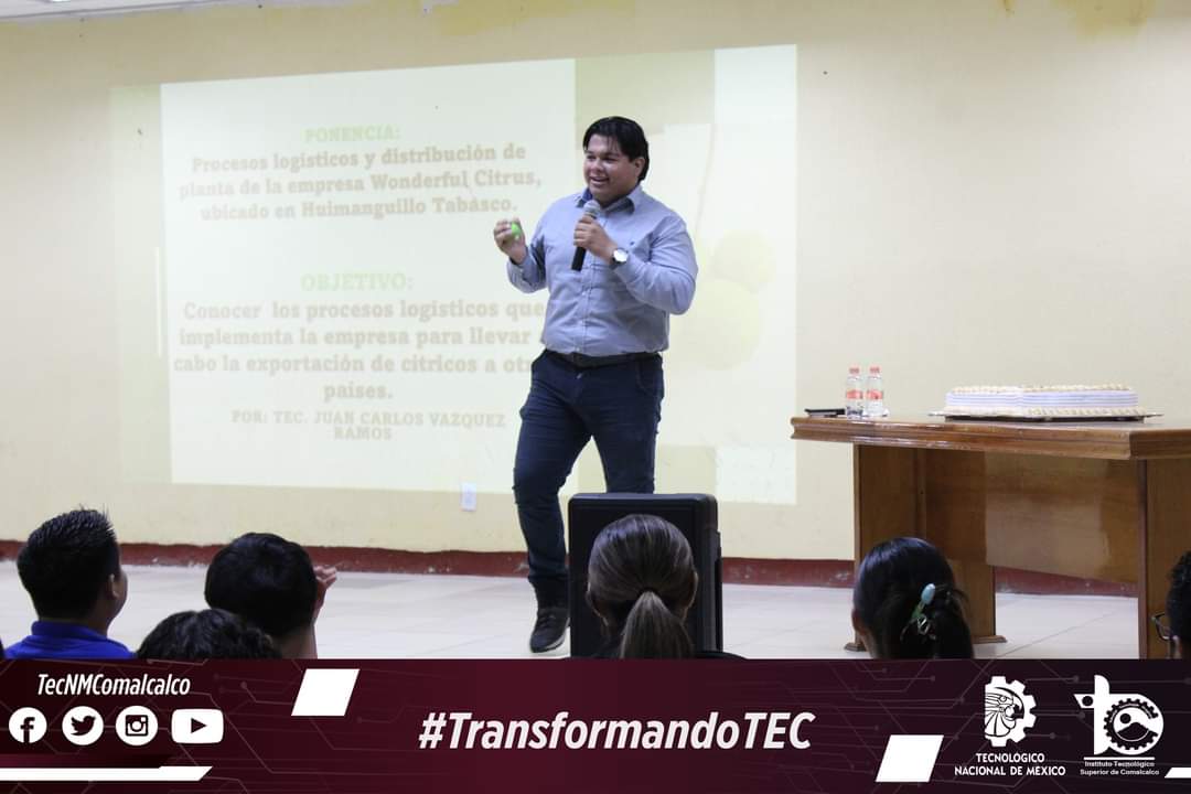 TecNMComalcalco's tweet photo. El Tecnológico Nacional de México, Campus Comalcalco en el marco de la celebración del Día del Logístico realizó la conferencia: Procesos logísticos y distribución de planta de la empresa Wonderful Citrus, ubicada en Huimanguillo Tabasco. https://t.co/DuFu3vO79G