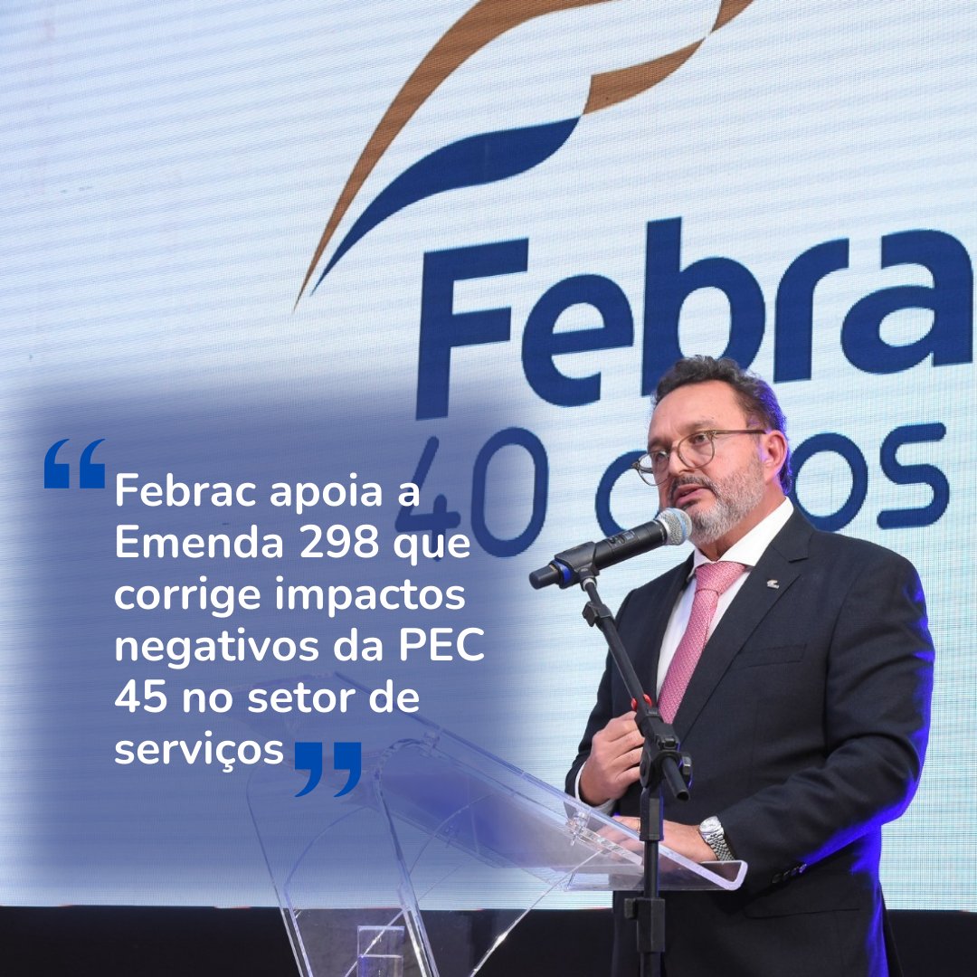 FebracOficial's tweet photo. Febrac apoia a Emenda 298 que corrige os impactos negativos da PEC 45 no setor de serviços. Saiba mais em: https://t.co/e4bzlS4u2D #reformatributária #PEC45 #PEC35 https://t.co/4SsBBThdWu