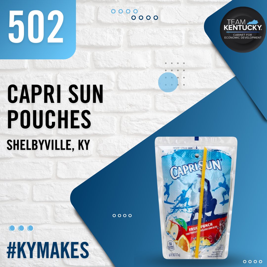 CEDkygov's tweet photo. Sipping on innovation this Manufacturing Month!🧃 Did you know that @Capri_Sun pouches are manufactured right here in Shelbyville? Follow along this month as we uncover what other products are made in the commonwealth!

#ManufacturingMonth #KYmakes #Jobs #EconomicDevelopment https://t.co/Z4mmOeYVl1