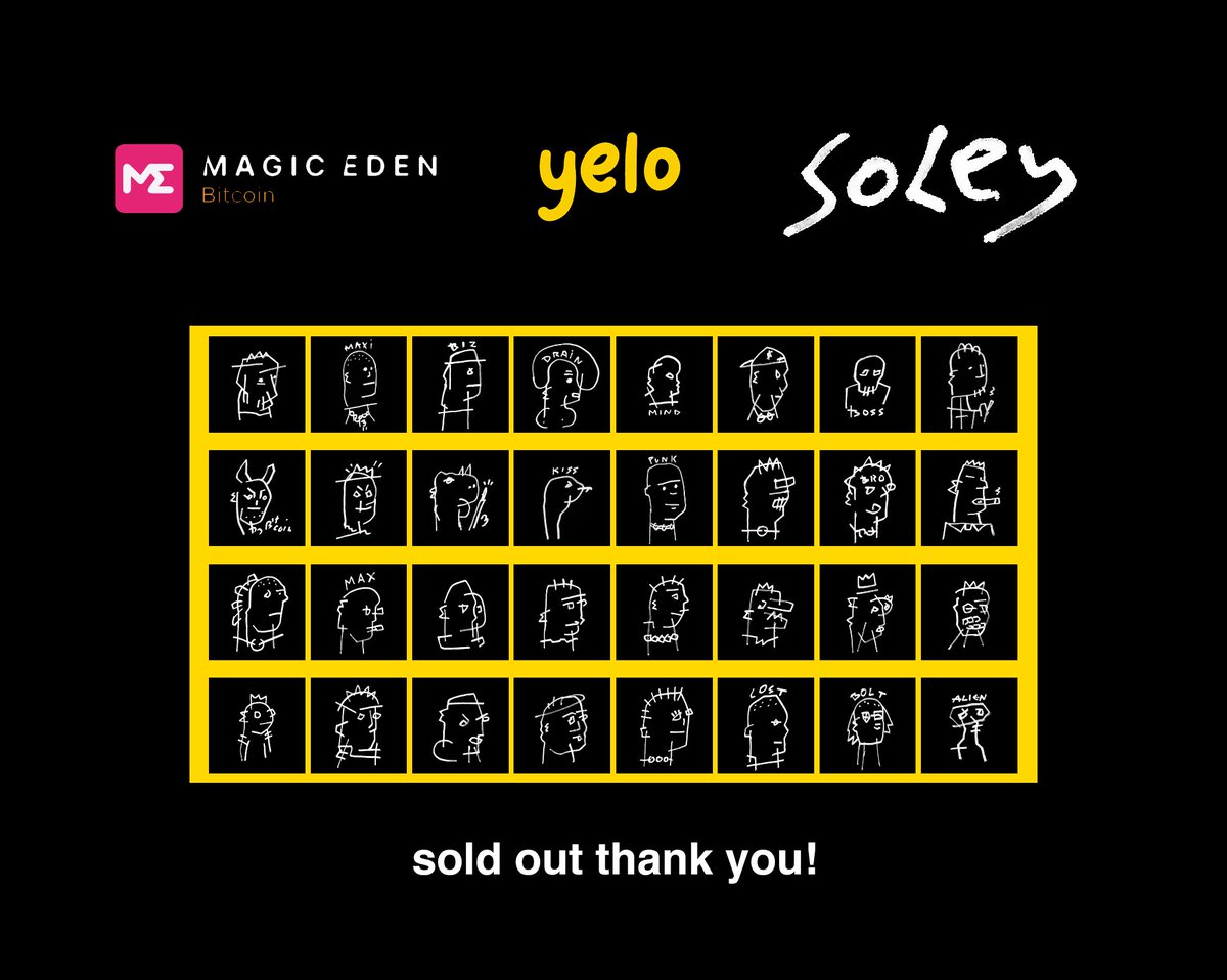 Soley is officially Sold Out 💨 A big thank you to the whole Yelo community 🌕  

*This is just the beginning. Congratulations to everyone that managed to mint the first set!