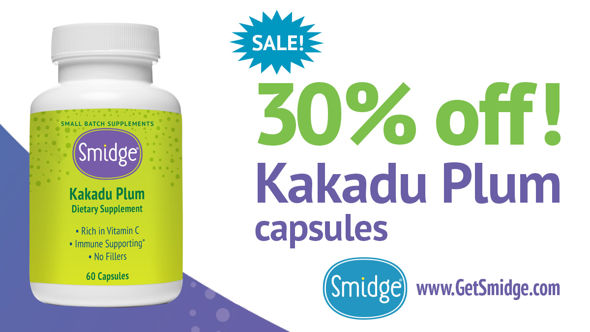 There's still time to grab Smidge® #KakaduPlum capsules — at 30% off. Get your immune-supporting, pure, real food #vitaminC today. getsmidge.com/products/kakad… #GetSmidge 💜