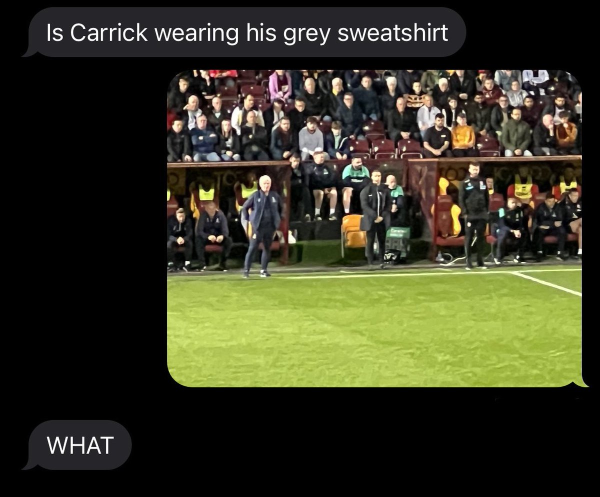 Chris_BoroUTB's tweet photo. So towards the end of last season the daughter noticed Michael Carrick REALLY likes his grey jumper. So much so that if I’m at a game she’s not at, I get asked if he’s wearing it 🤷🏻‍♂️😄

This has prompted me to do some analysis into Carrick’s clothing choices &amp; our results (1/4) https://t.co/CjXWwMRo37