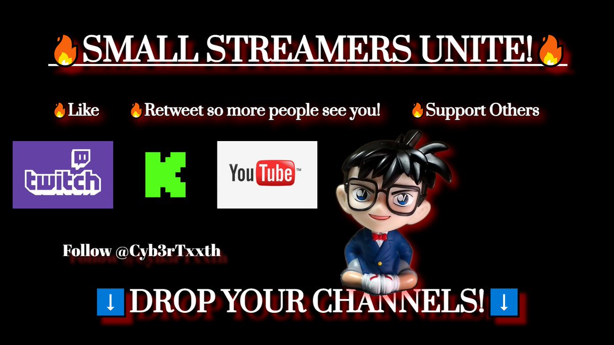 🚨MONDAY STREAMER PROMO🚨
Where are the Twitch, Kick, and YouTube Gamers?

⬇️ DROP YOUR LINKS⬇️

🔥Like & Retweet so more people see you!
 
FOLLOW ➡️ @JSmart121 & head over to my discord! 
  
#SupportSmallStreamers #Twitch #GamersUnite #MondayMorning #MondayVibes #Cyb3rCu7t