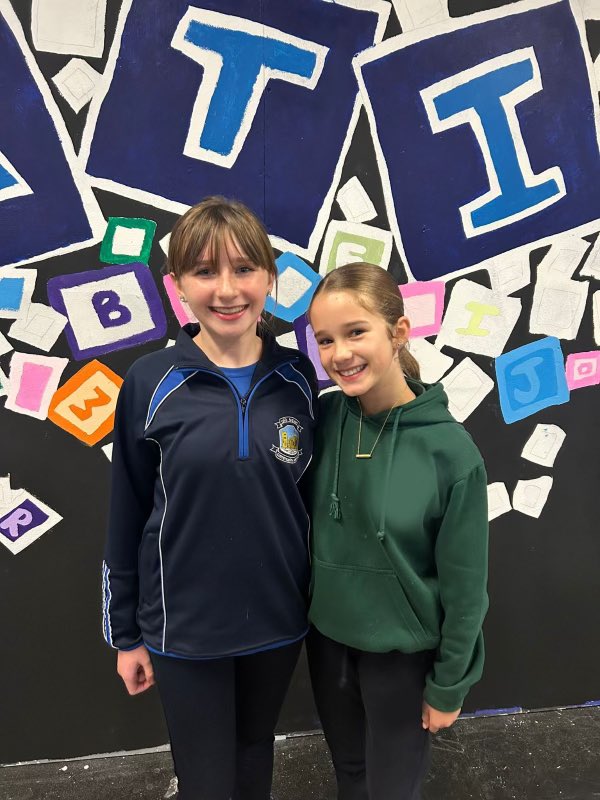 Special visitor to rehearsals this week when Alisha Weir star of #Matilda met our #Matilda! 
A special thanks to Alisha for visiting. We cannot wait for opening night! 💫
#musical2023 #breakaleg